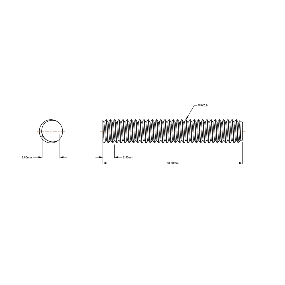 M5X0.9 Retired JIS Flat Head Extra Coarse Zinc - BelMetric